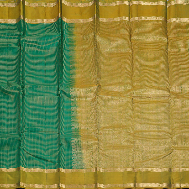 Hayagrivas Handloom Green Kanjivaram Silk Saree with Manthalir Green Border KBF582G7-4