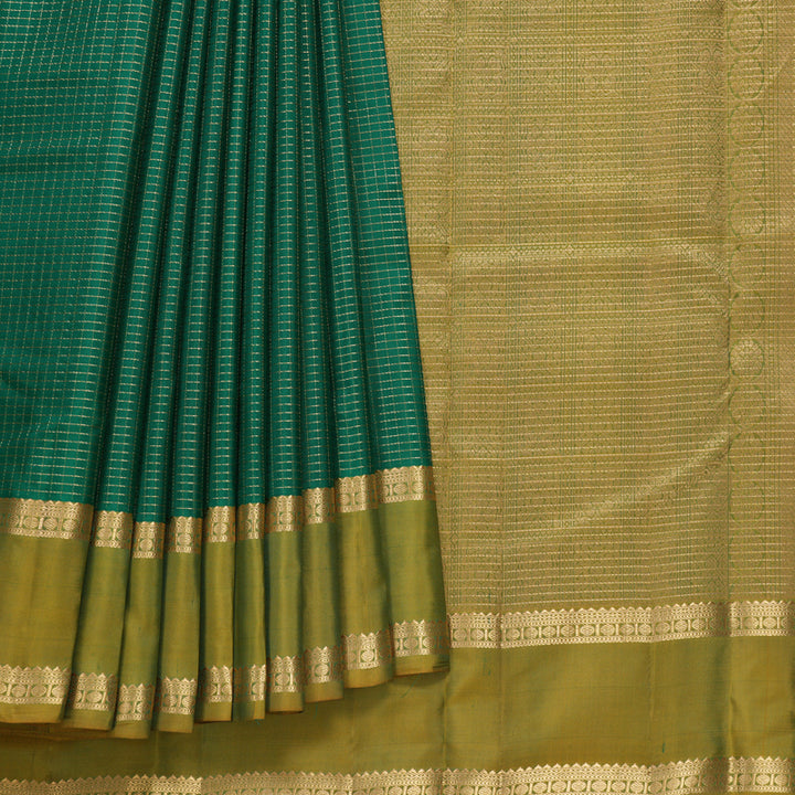 Hayagrivas Handloom Green Kanjivaram Silk Saree with Manthalir Green Border KBF582G7-4
