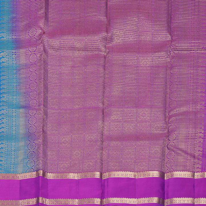 Hayagrivas Handloom Mayilkazhuthu Kanjivaram Silk Saree with Purple Border KBF582G7-8