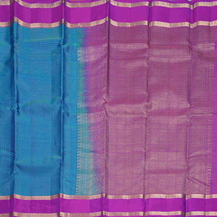 Hayagrivas Handloom Mayilkazhuthu Kanjivaram Silk Saree with Purple Border KBF582G7-8