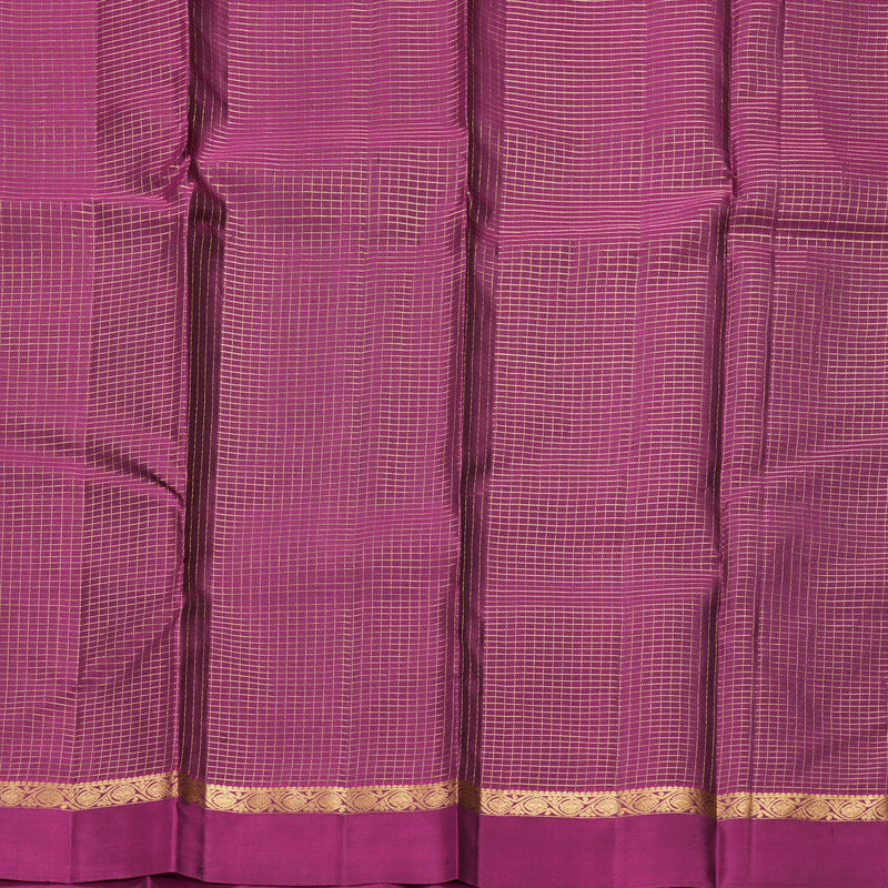Hayagrivas Handloom Olive Green Kanjivaram Silk Saree with Purple Border KBF582G7-9