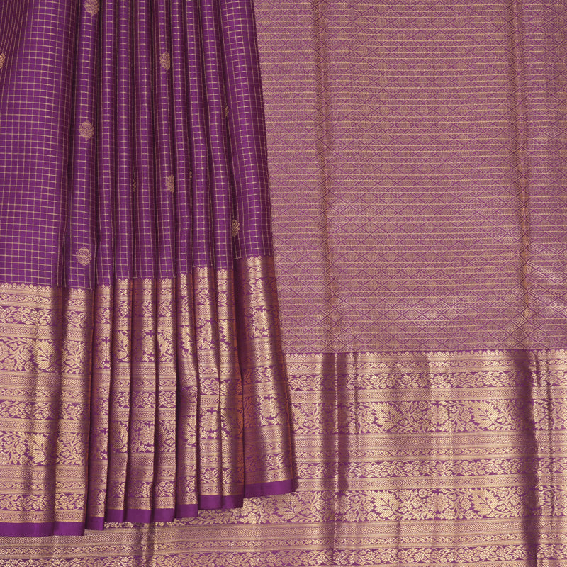Hayagrivas Handloom Purple Kanjivaram Silk Saree KBF582G9-1