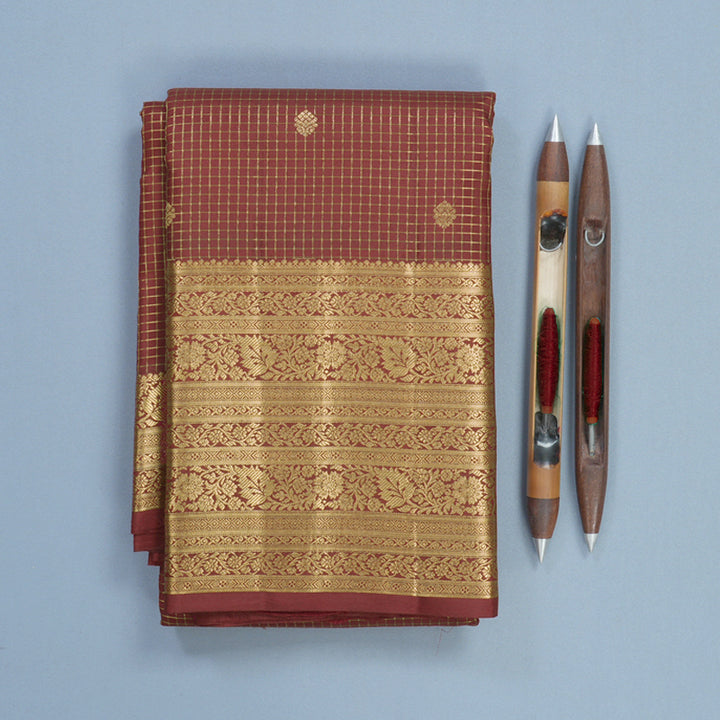 Hayagrivas Handloom Maroon Kanjivaram Silk Saree KBF582G9-7