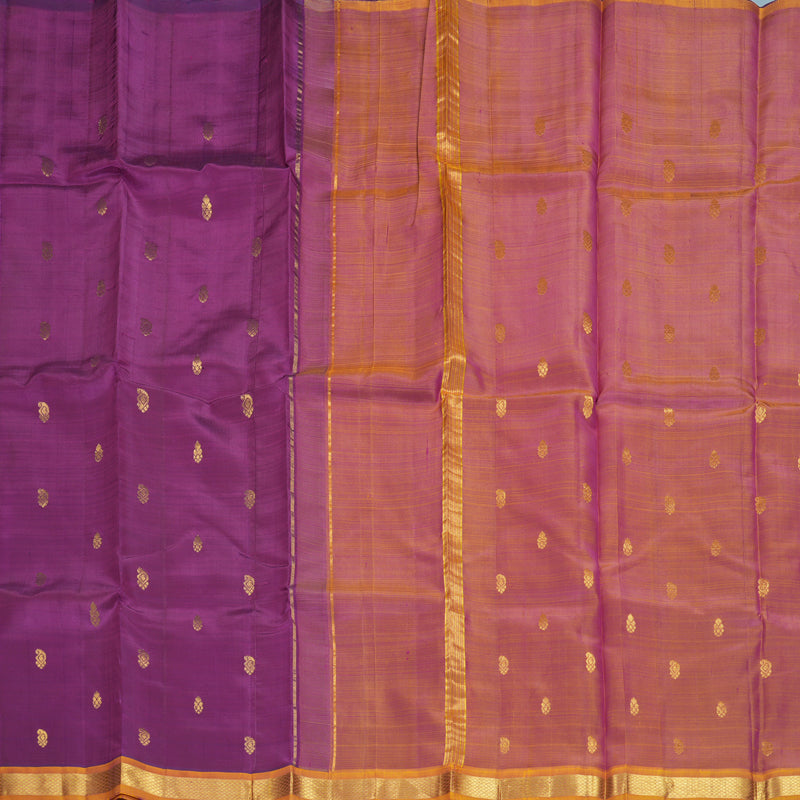 Hayagrivas Vadamalli Purple Pure One-sided border Kanjivaram Silk Saree KBF584G3-1