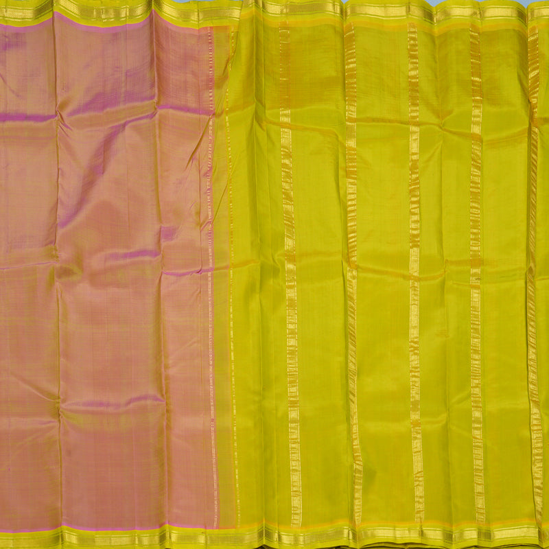 Hayagrivas Handloom Dual Tone (Pink & Lime Green) Kanjivaram Silk Saree KBF584G7-19