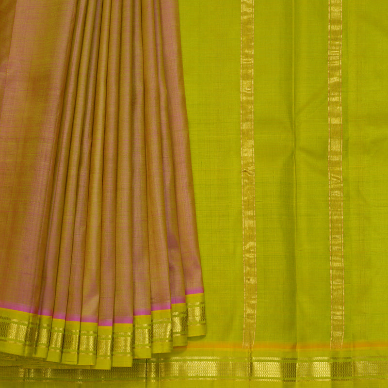 Hayagrivas Handloom Dual Tone (Pink & Lime Green) Kanjivaram Silk Saree KBF584G7-19