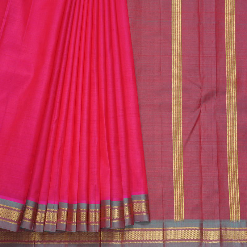 Hayagrivas Handloom Fuchsia Pink Kanjivaram Silk Saree KBF584G7-7