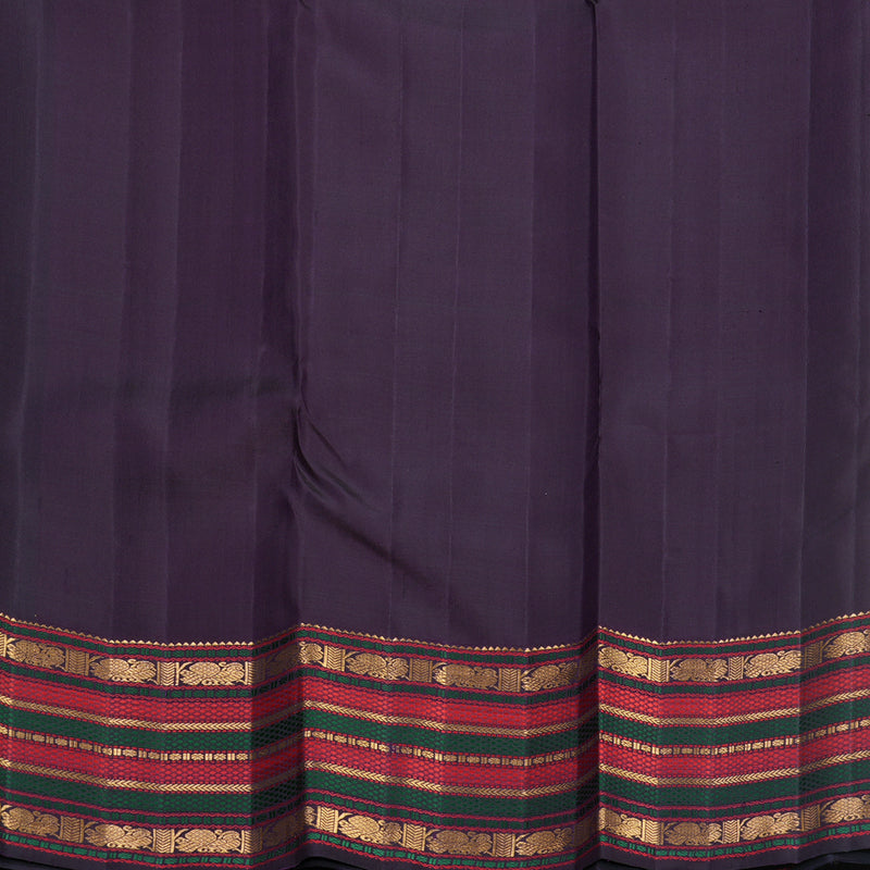 Hayagrivas Handloom Yellow Kanjivaram Silk Saree with Deep Wine Border KBF586G1-1