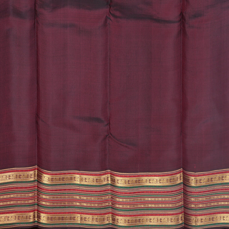 Hayagrivas Handloom Elephant Grey Kanjivaram Silk Saree with Dark Maroon Border KBF586G2-1