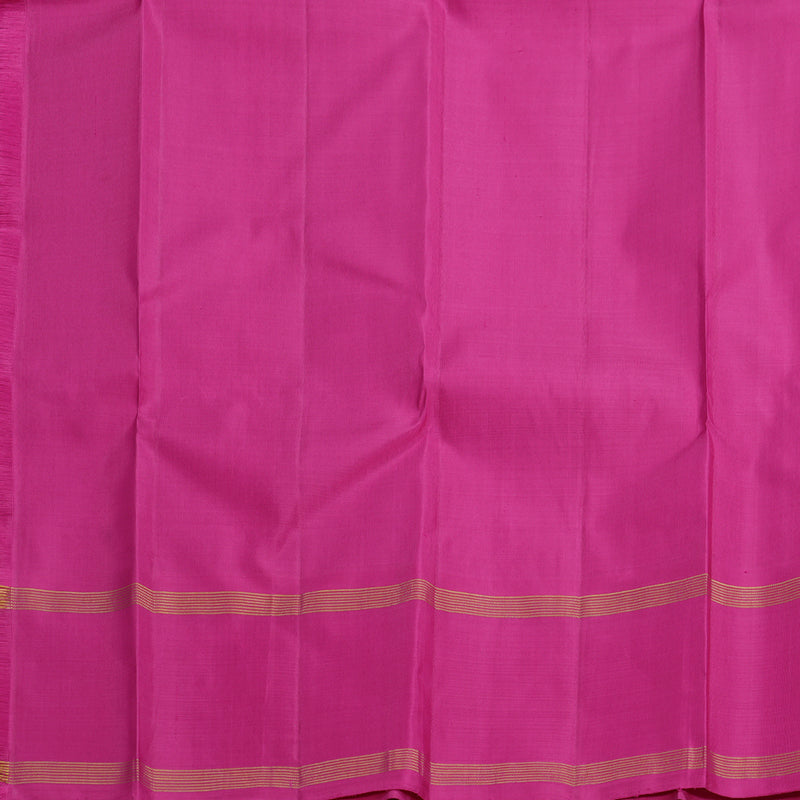 Hayagrivas Handloom Cream Kanjivaram Silk Saree with Rani Pink Border KBF587G4-1