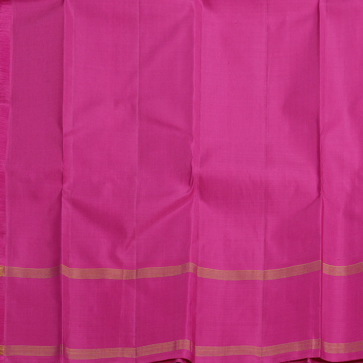 Hayagrivas Handloom Cream Kanjivaram Silk Saree with Rani Pink Border KBF587G4-1