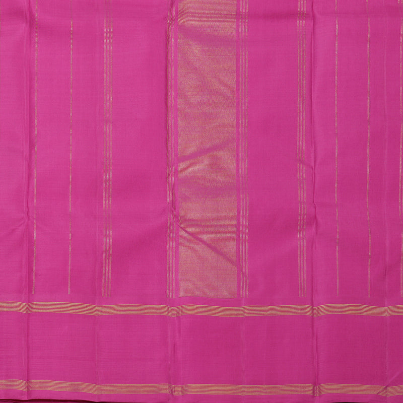 Hayagrivas Handloom Cream Kanjivaram Silk Saree with Rani Pink Border KBF587G4-1