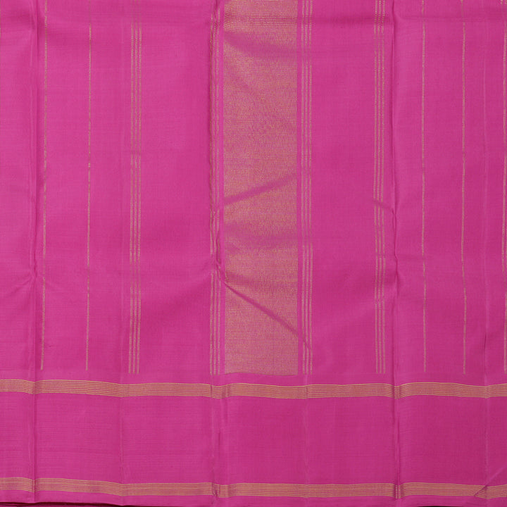 Hayagrivas Handloom Cream Kanjivaram Silk Saree with Rani Pink Border KBF587G4-1