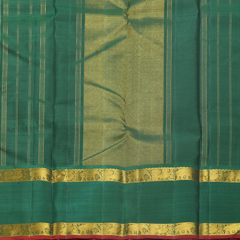 Hayagrivas Handloom Pista Green Kanjivaram Silk Saree with Dark Green Border KBF587G6-1