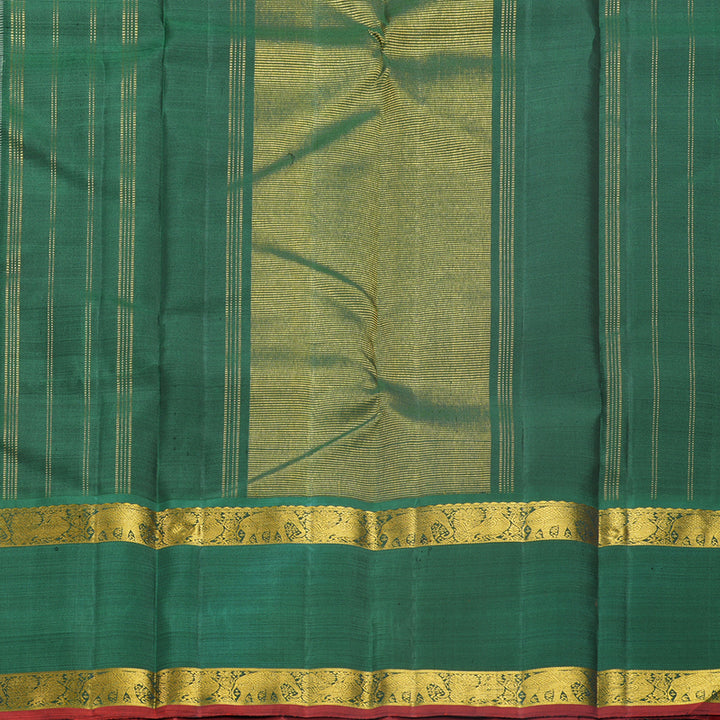 Hayagrivas Handloom Pista Green Kanjivaram Silk Saree with Dark Green Border KBF587G6-1