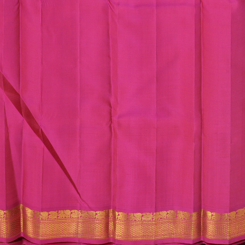 Hayagrivas Handloom Orange Kanjivaram Silk Saree with Pink Border KBF588G2-2