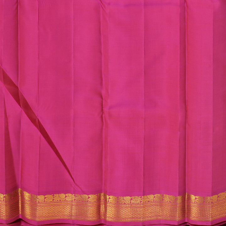 Hayagrivas Handloom Orange Kanjivaram Silk Saree with Pink Border KBF588G2-2