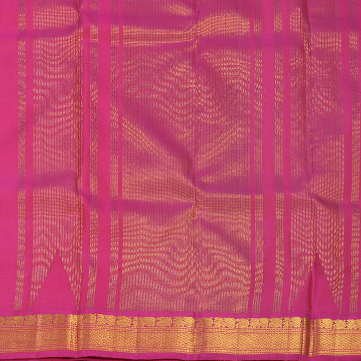 Hayagrivas Handloom Orange Kanjivaram Silk Saree with Pink Border KBF588G2-2