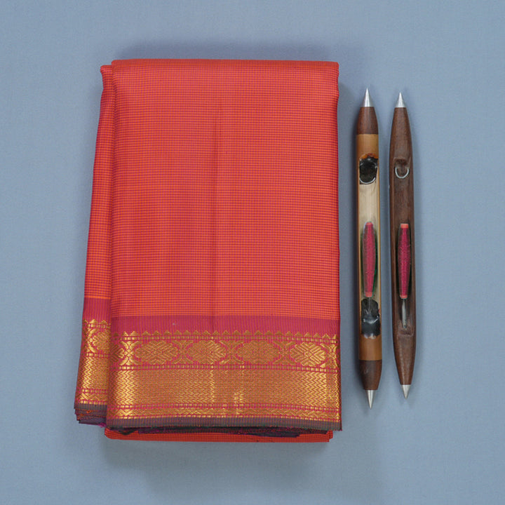 Hayagrivas Handloom Orange &amp; Pink (Zasa Zasa Kattam) Kanjivaram Silk Saree KBF588G3-1