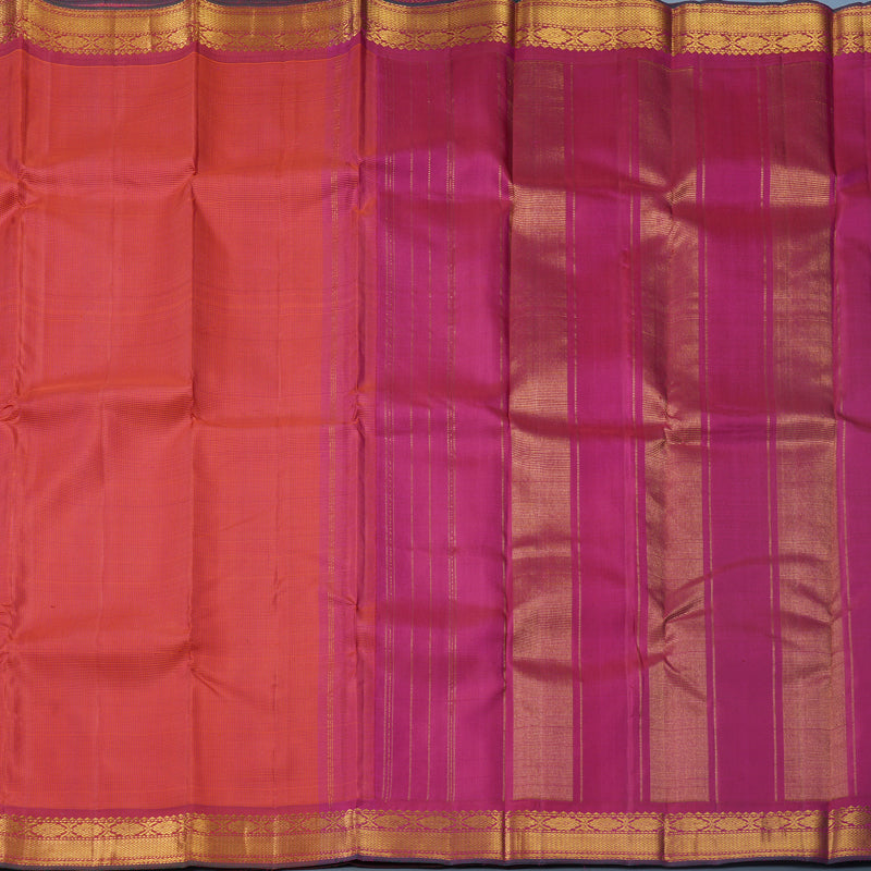 Hayagrivas Handloom Orange &amp; Pink (Zasa Zasa Kattam) Kanjivaram Silk Saree KBF588G3-1