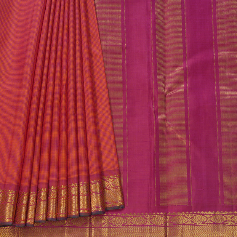 Hayagrivas Handloom Orange &amp; Pink (Zasa Zasa Kattam) Kanjivaram Silk Saree KBF588G3-1