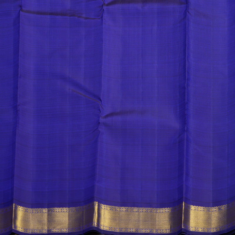 Hayagrivas Handloom Khaki Brown Kanjivaram Silk Saree with Purplish-Blue Border KBF588G4-3