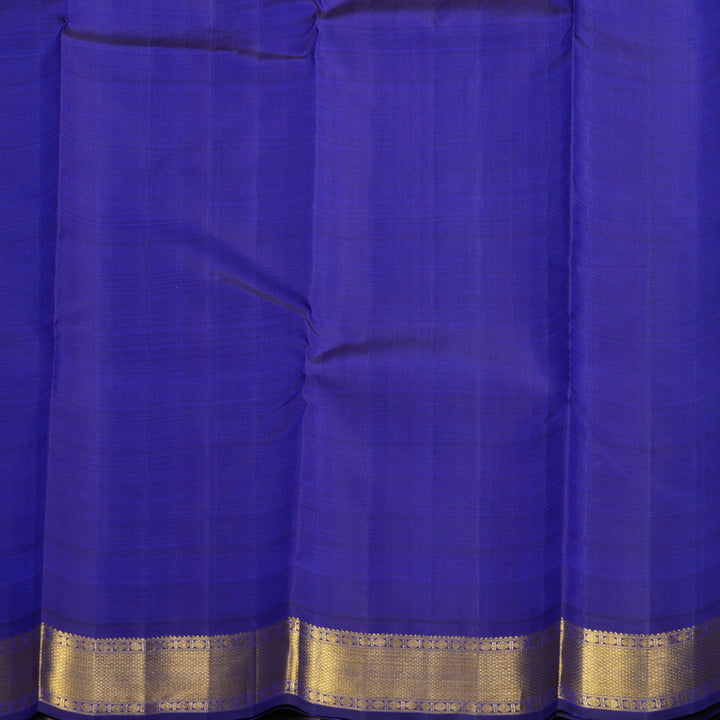 Hayagrivas Handloom Khaki Brown Kanjivaram Silk Saree with Purplish-Blue Border KBF588G4-3