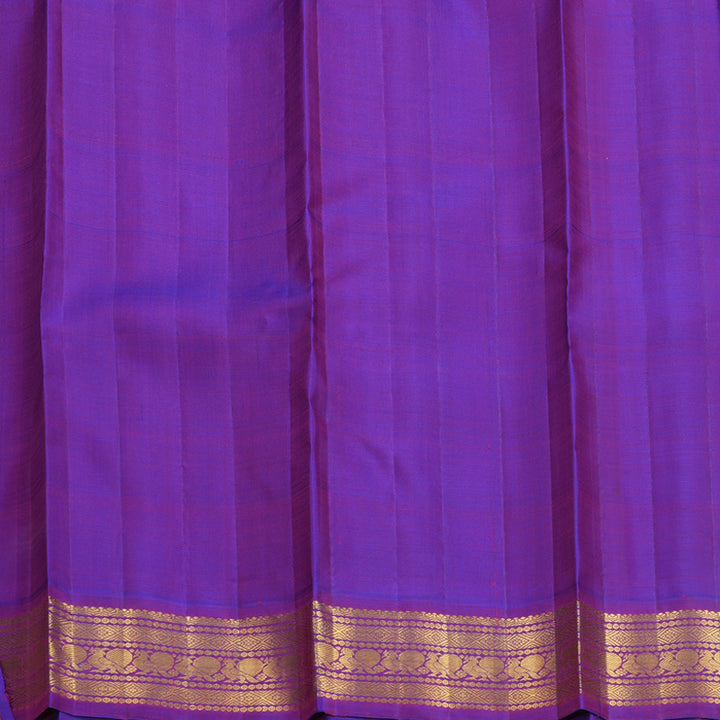 Hayagrivas Handloom Fluorescent Green Kanjivaram Silk Saree with Purple Border KBF588G4-5