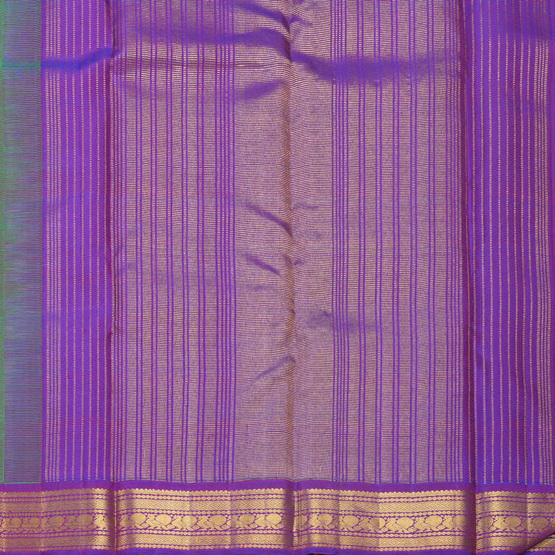 Hayagrivas Handloom Fluorescent Green Kanjivaram Silk Saree with Purple Border KBF588G4-5
