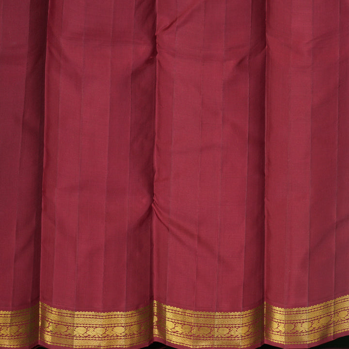 Hayagrivas Handloom Khaki Brown Kanjivaram Silk Saree with Maroon Border KBF588G4-6