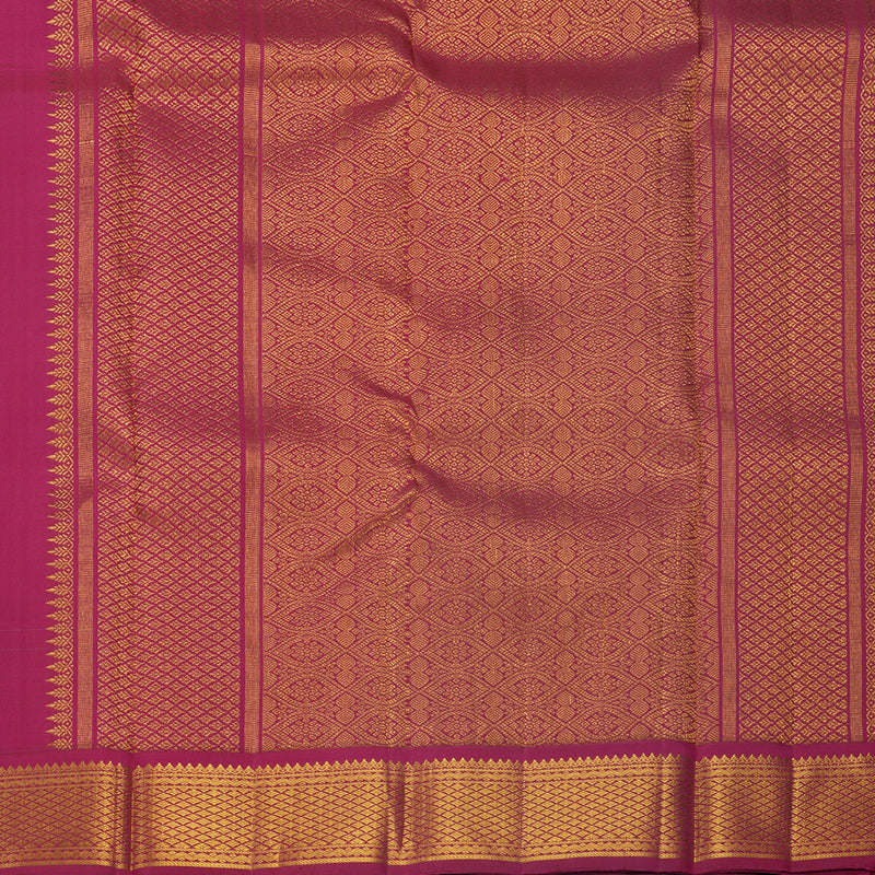 Hayagrivas Handloom Sea Green Kanjivaram Silk Saree with Pink Border KBF588G5-1