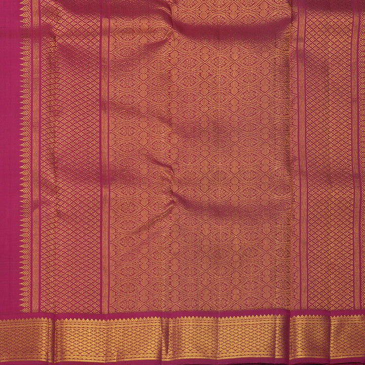 Hayagrivas Handloom Sea Green Kanjivaram Silk Saree with Pink Border KBF588G5-1