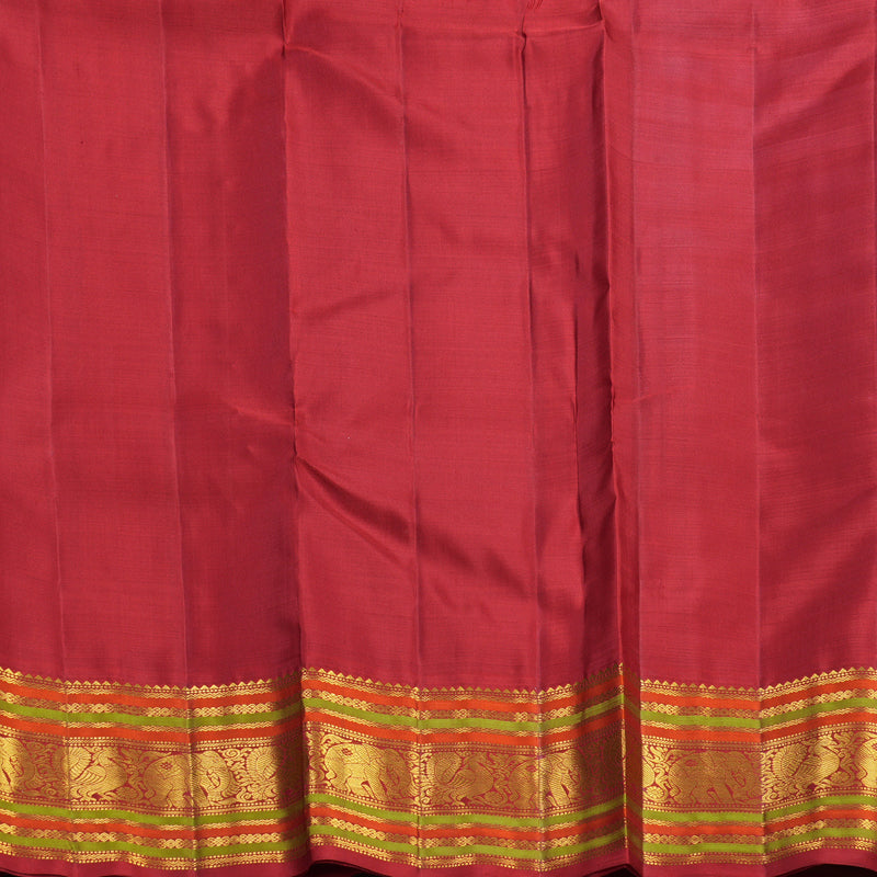 Hayagrivas Handloom Powder Blue Kanjivaram Silk Saree with Red Border KBF588G6-5