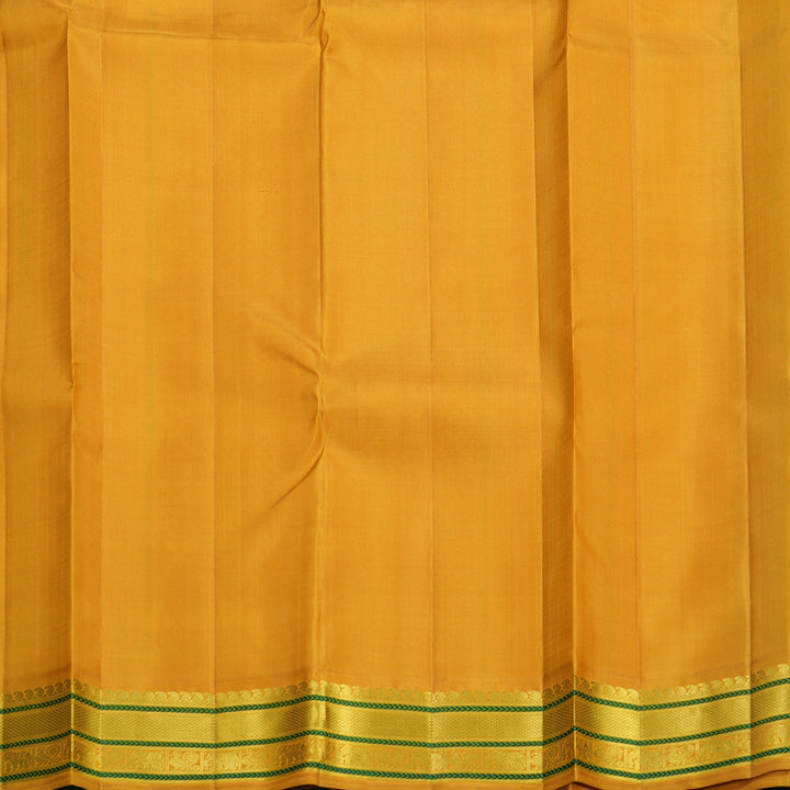 Hayagrivas Handloom Deep Jamun Kanjivaram Silk Saree with Mustard Yellow Border KBF588G8-2