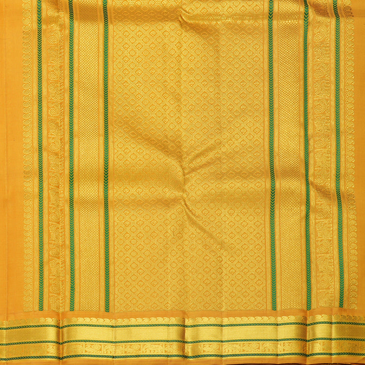 Hayagrivas Handloom Deep Jamun Kanjivaram Silk Saree with Mustard Yellow Border KBF588G8-2