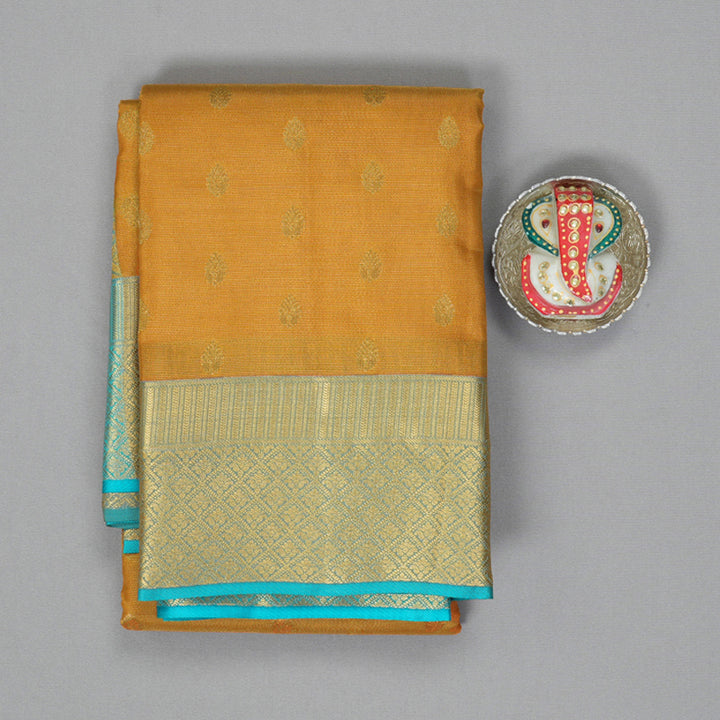 Hayagrivas Handloom Mustard Kanjivaram Silk Saree KBF58D1-15