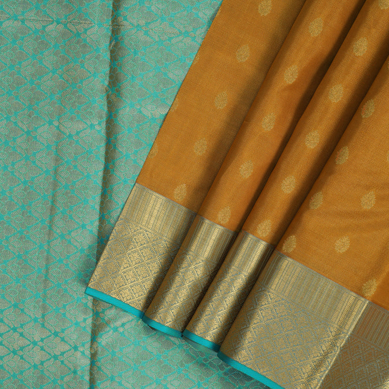 Hayagrivas Handloom Mustard Kanjivaram Silk Saree KBF58D1-15