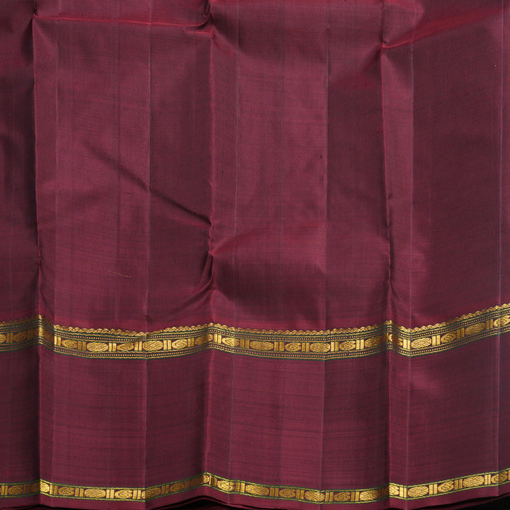 Hayagrivas Handloom Mild Elaichi Green Kanjivaram Silk Saree with Ganga Jamuna Border KBF590G1-7