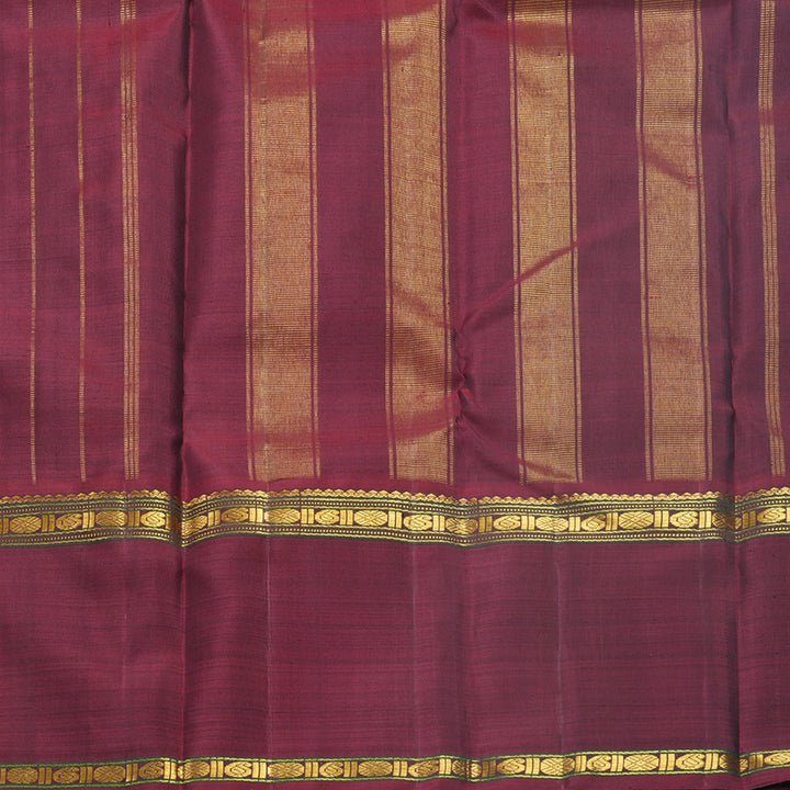 Hayagrivas Handloom Mild Elaichi Green Kanjivaram Silk Saree with Ganga Jamuna Border KBF590G1-7