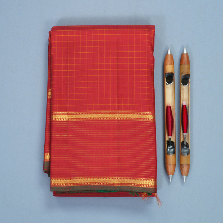 Hayagrivas Handloom Red Kanjivaram Silk Saree KBF590G2-3