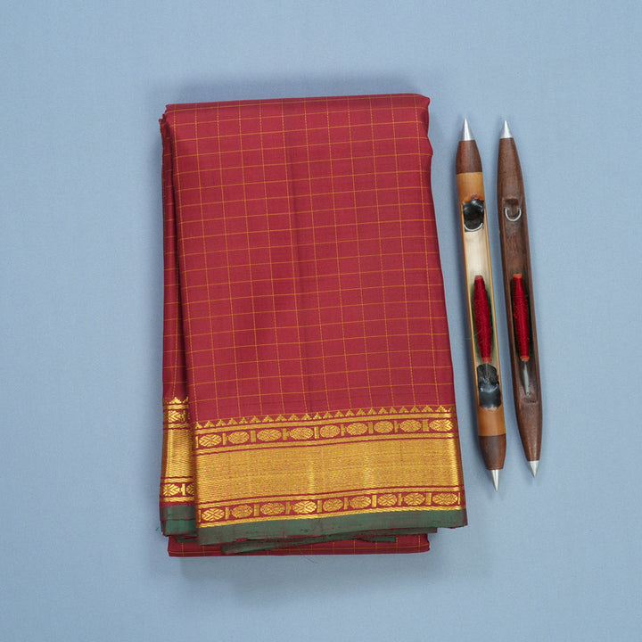 Hayagrivas Handloom Maroon Kanjivaram Silk Saree KBF590G2-4