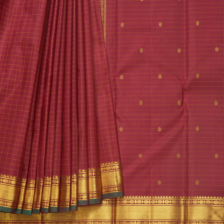 Hayagrivas Handloom Maroon Kanjivaram Silk Saree KBF590G2-4