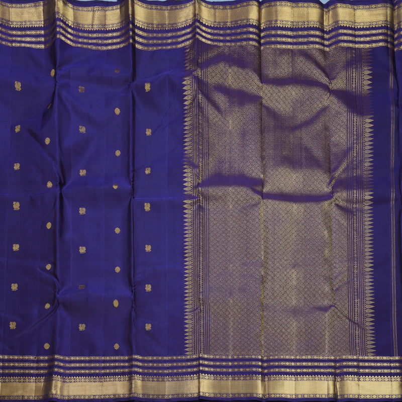 Hayagrivas Handloom Ink Blue Kanjivaram Silk Saree KBF590G3-1