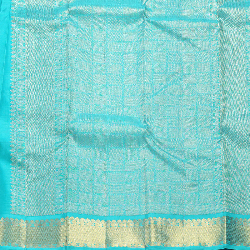 Hayagrivas Handloom Purple Kanjivaram Silk Saree with Sea Blue Border KBF590G4-1