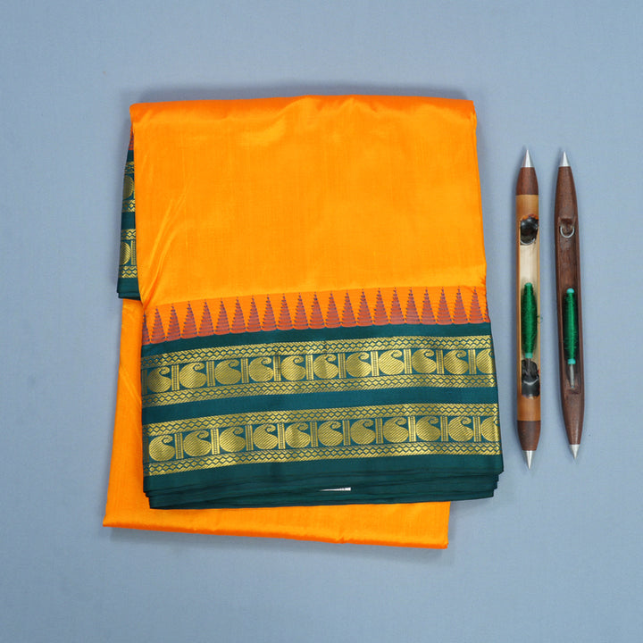 Hayagrivas Handloom Mambazham Orange Ten Yards Silk Saree KBF591G2-6