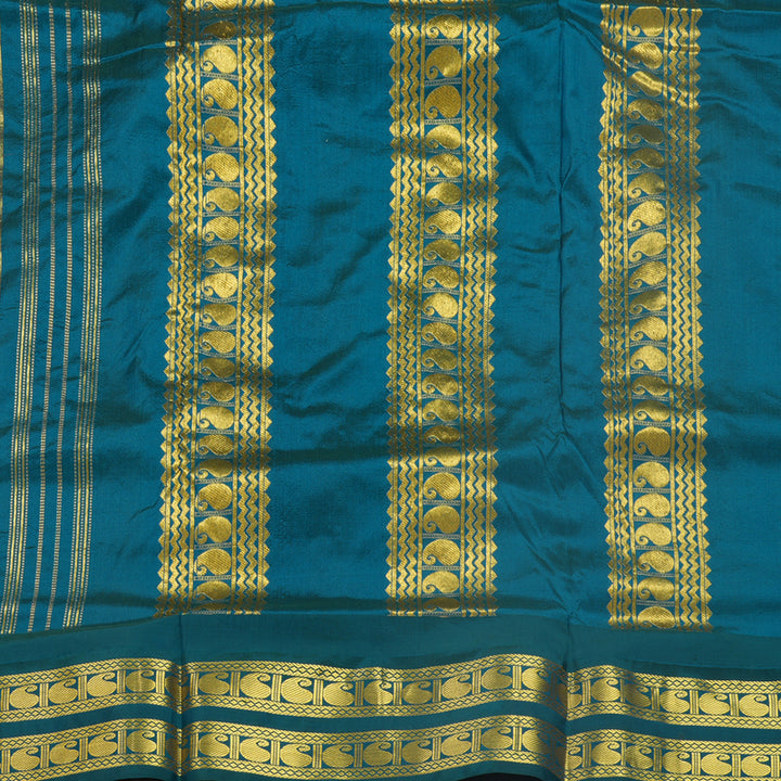 Hayagrivas Handloom Mambazham Orange Ten Yards Silk Saree KBF591G2-6