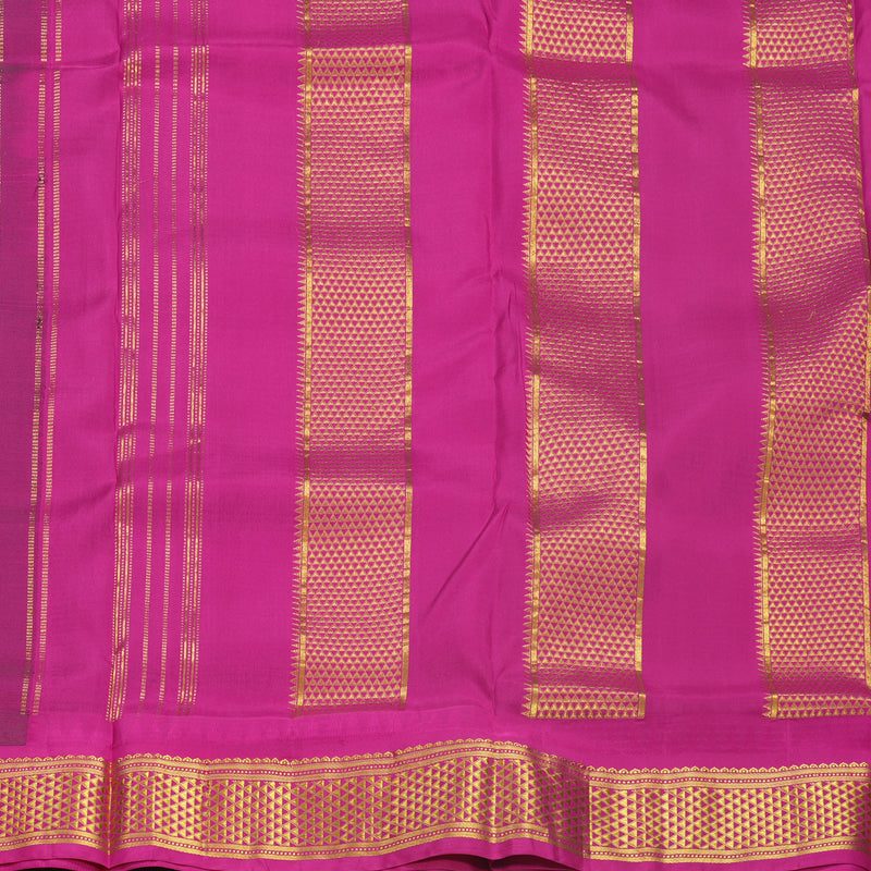 Hayagrivas Handloom Bottle Green Ten Yards Silk Saree KBF591G3-2