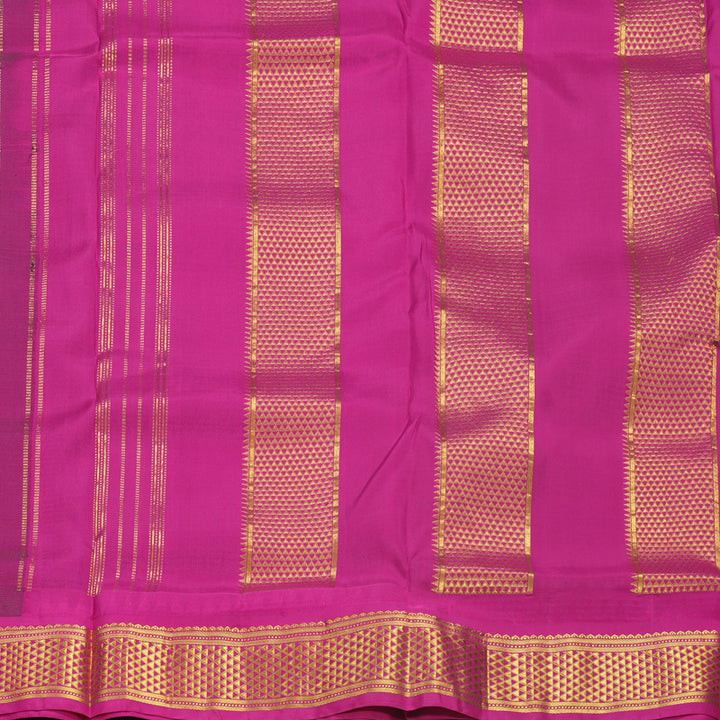 Hayagrivas Handloom Bottle Green Ten Yards Silk Saree KBF591G3-2