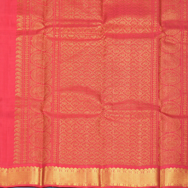 Hayagrivas Handloom Mustard Yellow Kanjivaram Silk Saree with Maroon Border KBF593G3-1
