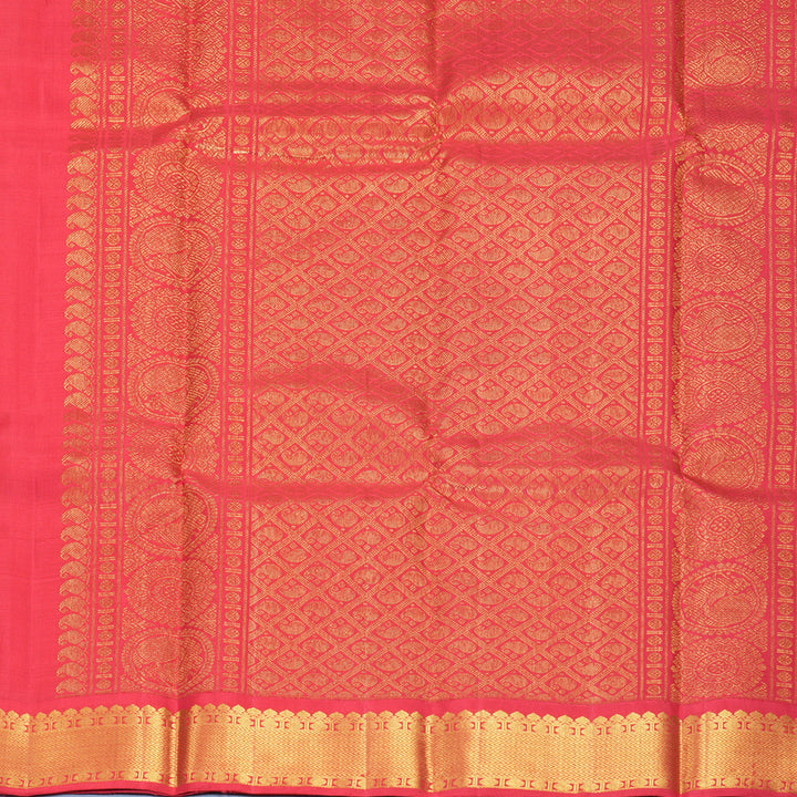 Hayagrivas Handloom Mustard Yellow Kanjivaram Silk Saree with Maroon Border KBF593G3-1